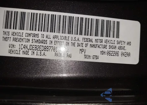 2014 Jeep Compass Latitude from USA, damaged, VIN 1C4NJDEB2ED897701